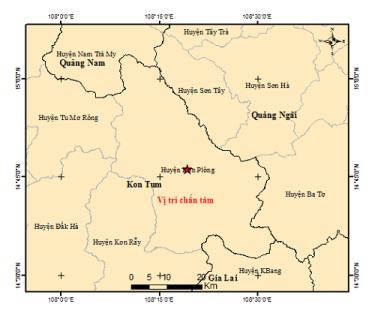 Tâm chấn trận động đất mới nhất xảy ra sáng nay (26/11).