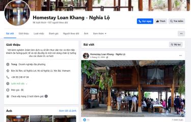 The Facebook page of Loan Khang Homestay in Nghia Loi commune, Nghia Lo Town, facilitates tourists in searching for information and selecting services.