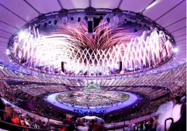 Quang cảnh lễ khai mạc Olympic London 2012.