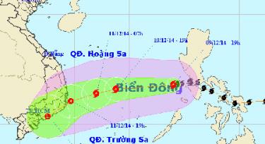 Bão suy yếu thành áp thấp nhiệt đới khi vào biển Đông.