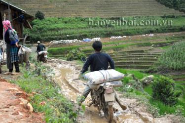 Do địa hình, giao thông không thuận lợi nên việc triển khai Chương trình XDNTM ở Mù Cang Chải gặp không ít khó khăn.
