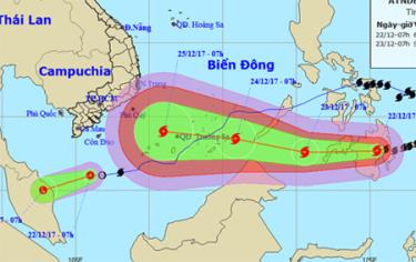 Tembin được đánh giá là một cơn bão mạnh với mức độ rủi ro cấp 3.