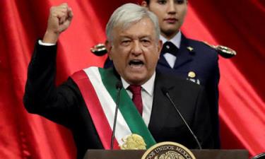 Tân tổng thống Mexico Andres Manuel Lopez Obrador trong lễ tuyên thệ nhậm chức trước quốc hội ở thủ đô Mexico City hôm 1/12.