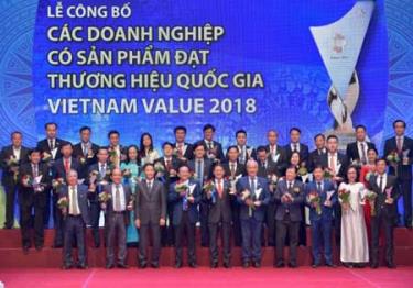 Các  doanh nghiệp có sản phẩm đạt Thương hiệu Quốc gia 2018.