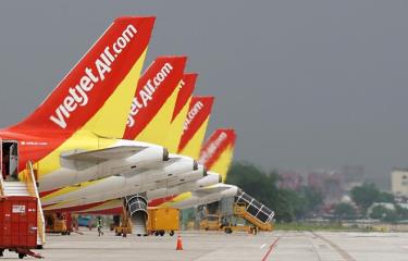 Đội tàu bay của hãng hàng không Vietjet.