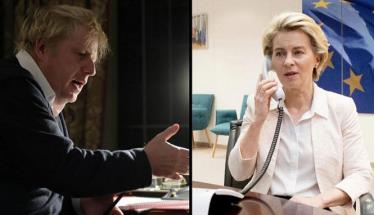 Ông Boris Johnson và bà Ursula von der Leyen nói chuyện trong cuộc điện thoại kéo dài một giờ vào thứ bảy.