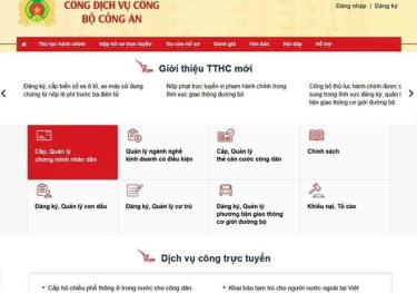 Cổng dịch vụ công Bộ Công an chính thức được khai trương.