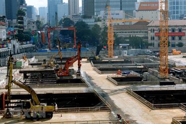 Một góc nhà ga Bến Thành (quận 1), công trường dự án Metro số 1 Bến Thành - Suối Tiên. Ảnh (tư liệu- minh họa)