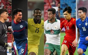 Tiền vệ Hoàng Đức (áo đỏ số 14) trong danh sách các cầu thủ xuất sắc nhất AFF Suzuki Cup 2020.