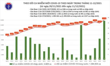 Biểu đồ số ca mắc Covid-19 tại Việt Nam đến ngày 11/12