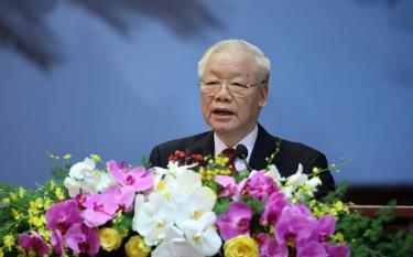 Thay mặt lãnh đạo Đảng, Nhà nước, Tổng Bí thư Nguyễn Phú Trọng phát biểu chỉ đạo Đại hội