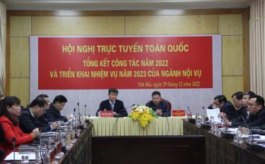 Các đại biểu dự Hội nghị trực tuyến tại điểm cầu tỉnh Yên Bái.