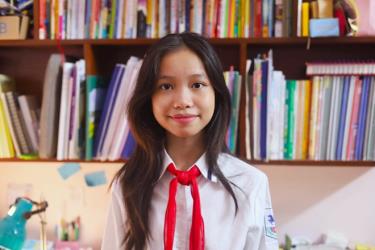 Trần Minh Anh, lớp 8A3, trường THCS Giảng Võ, quận Ba Đình, Hà Nội. Ảnh: Nhân vật cung cấp