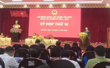 Quang cảnh Kỳ họp thứ 10, HĐND huyện Yên Bình khóa XXI.