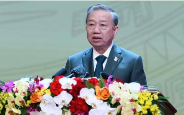Tổng Bí thư Tô Lâm phát biểu tại Lễ kỷ niệm 80 năm Ngày thành lập QĐND Việt Nam.