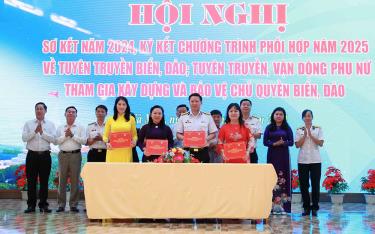 Bộ Tư lệnh Vùng 5 Hải quân và Hội Liên hiệp phụ nữ tỉnh Cà Mau, An Giang, Kiên Giang ký kết chương trình phối hợp năm 2025