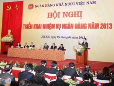 Thủ tướng Nguyễn Tấn Dũng dự và phát biểu chỉ đạo tại Hội nghị triển khai nhiệm vụ ngành Ngân hàng năm 2013.