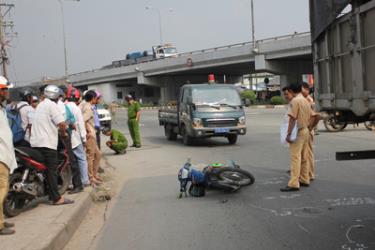 Hiện trường vụ tai nạn.
