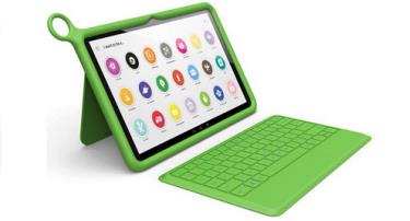 Máy tính bảng cho trẻ em OLPC XO-10 cùng bàn phím vật lý ra mắt tại CES 2014.