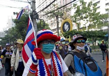 Người biểu tình chống chính phủ ở thủ đô Bangkok.