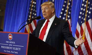 Tổng thống đắc cử Trump tại cuộc họp báo.