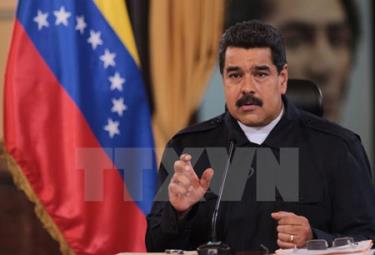 Tổng thống Nicolás Maduro tại cuộc họp ở Caracas.