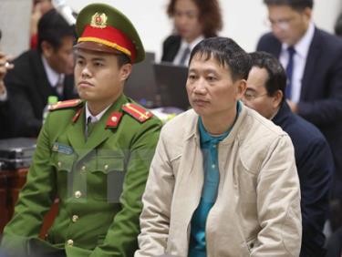 Bị cáo Trịnh Xuân Thanh và đồng phạm tại phiên tòa.