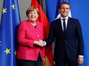 Thủ tướng Đức Angela Merkel và Tổng thống Pháp Emmanuel Macron.