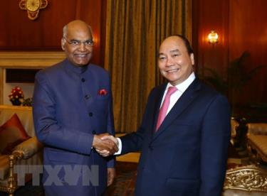 Thủ tướng Nguyễn Xuân Phúc hội kiến với Tổng thống Ấn Độ Ram Nath Kovind.