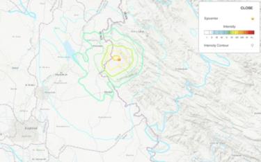 Trận động đất cách baghdad của Iraq 145 km về phía Tây Bắc.