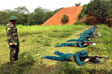 Nâng cao chất lượng huấn luyện lực lượng dân quân, tự vệ là một trong những nhiệm vụ trọng tâm của LLVT tỉnh năm 2019. (Ảnh: Huấn luyện tự vệ khối các cơ quan tỉnh năm 2018).