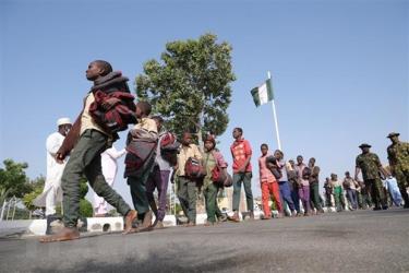Các học sinh được giải cứu trong vụ bắt cóc do phiến quân Boko Haram tiến hành tại bang Katsina, Nigeria.
