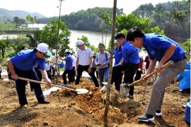 Tuổi trẻ Yên Bái hưởng ứng Tết trồng cây đời đời nhớ ơn Bác Hồ ngày đầu xuân Kỷ Hợi 2019 trên đảo hồ Thác Bà. (Ảnh minh họa)