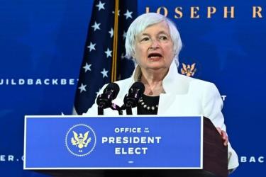 Bà Janet Yellen trong buổi giới thiệu đề cử nội các của Joe Biden hồi đầu tháng 1.