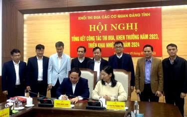 Các đơn vị trong Khối các cơ quan Đảng link vào dafabet ký kết giao ước thi đua năm 2024