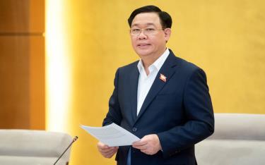 Chủ tịch Quốc đăng nhập dafabet Vương Đình Huệ phát biểu khai mạc phiên họp.