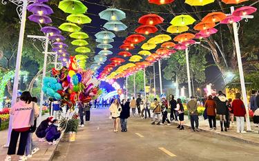 Tuyến phố đi bộ Hào Gia thu hút đông đảo nhân dân tới tham quan mỗi dịp Tết đến xuân về.