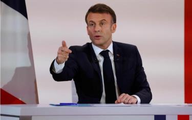 Tổng thống Pháp Emmanuel Macron tại cuộc họp báo.