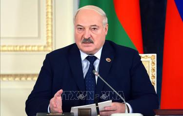 Tổng thống Belarus Alexander Lukashenko tại cuộc họp ở Saint Petersburg, Nga ngày 29/1/2024. Ảnh: AFP/TTXVN