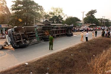 Hiện trường vụ tai nạn.