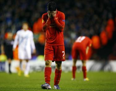 Dù lập cú đúp nhưng Suarez vẫn khá thất vọng khi Liverpool bị loại.