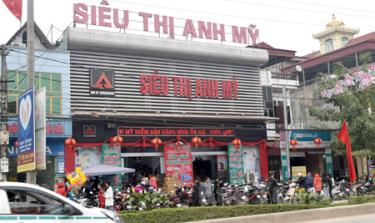 Người dân đến mua sắm dịp tết tại Siêu thị Anh Mỹ.