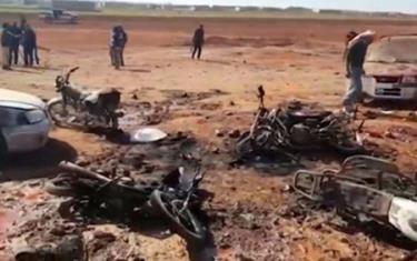 Hiện trường vụ tấn công đẫm máu ở Al-Bab, Syria.