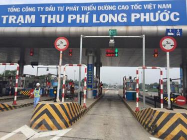 Làn thu phí tự động không dừng của trạm thu phí Long Phước trên tuyến cao tốc TP Hồ Chí Minh -Long Thành - Dầu Giây.