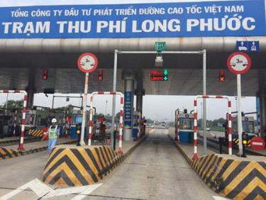 Làn thu phí tự động không dừng của trạm thu phí Long Phước trên tuyến cao tốc TP Hồ Chí Minh -Long Thành - Dầu Giây.