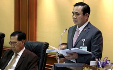 Ông Prayut Chan-o-cha tại cuộc bỏ phiếu bất tín nhiệm.