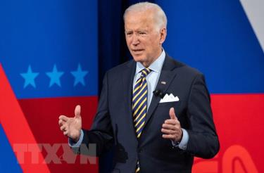 Tổng thống Mỹ Joe Biden phát biểu trong chuyến công du tại thành phố quê nhà Milwaukee, bang Wisconsin ngày 16/2/2021.