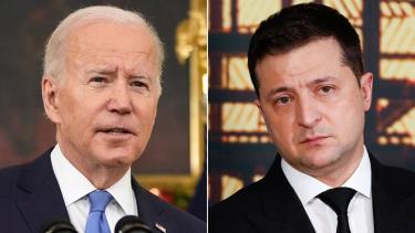 Tổng thống Mỹ Joe Biden và Tổng thống Ukraine Zelensky.