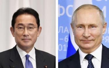 Thủ tướng Nhật Bản (trái) Kishida và Tổng thống Nga Putin.