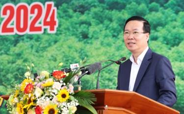 Chủ tịch nước Võ Văn Thưởng đến dự Lễ phát động Tết trồng cây “Đời đời nhớ ơn Bác Hồ”.